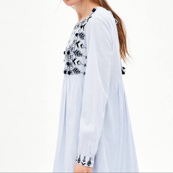 FINAL SALE!!!ZARA POMPOM & EMBROIDERY DRESS - Picture 6 of 7